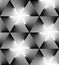 Seamless Monochrome Triangle Pattern of Expanding Waves Intersect in the Center. Optical Volume Effect.