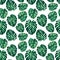 Seamless monstera palm leaves pattern