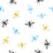 Seamless mosquito pattern. Vector background, textile, fabric design