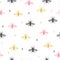 Seamless mosquito pattern. Vector gnat background