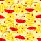 Seamless mountain ash pattern yellow.