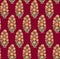 Seamless mughal flower pattern on red color