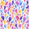 Seamless multicolored gradient pattern. Hand drawn elements. Abstract ornate seamless background. Rainbow drops