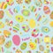 Seamless multicolored pattern of Easter eggs