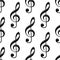 Seamless musical treble clef pattern