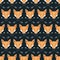 Seamless Native American pattern with foxes and arrows