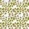 Seamless natural plants flowers pattern. Ornament for textil artwork.