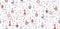 Seamless nautical baby pattern with sea rabbit, bunny, fish, anchor,. Nursery marine kids childish background.