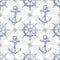 Seamless nautical background with hand drawn eleme