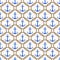 Seamless nautical pattern with blue anchors and rope background