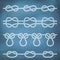 Seamless nautical rope knot borders