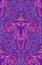 Seamless neon pattern with contour sketch of the uterus with flower and decoration. Healthy female body. Woman power. Uterus