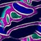 Seamless Neuron Cell. Neuro Swirled Texture. Human Neuron Cell. Crayon Spiral Pattern. Anatomic Fractal Background. Cyberpunk Neon