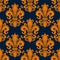 Seamless orange fleur-de-lis background pattern