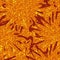 Seamless orange vector patten with big floral shapes and cracked texture