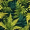 seamless organic pattern that captures the intricate textures of sunlit ferns in a shaded forest. AI Generated