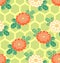 Seamless oriental asian pattern with chrysanthemum. Vector