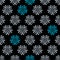 Seamless original floral pattern on black background