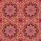 Seamless ornamental pattern with flower mandala in warm tones. Indian, arabian motives. Square carpet, ethnic shawl