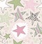 Seamless ornate pattern with stars. Starry hand drawn background. Doodle beautiful template