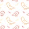 Seamless outline birds pattern made in vector