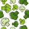 Seamless Outline broccoli vegetable pattern for wallpaper or use