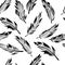 Seamless outline feathers. Linear Feathers Pattern