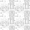 Seamless outline tribal mask pattern