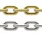 Seamless oval link chains set silver and gold