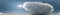 Seamless overcast blue sky hdri panorama 360 degrees angle view with zenith and beautiful clouds for use in 3d graphics as sky