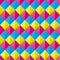 Seamless Overlaid Cmyk Diamond Shapes Pattern