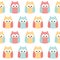 Seamless owls background