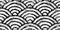 Seamless painted japanese seigaiha sea waves, a black and white artistic acrylic paint texture background
