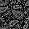 Seamless paisley pattern. Turkish cucumber - trace. White flower