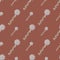 Seamless pale pattern with scandi war mace print. Flail medieval elements with spikes on maroon background