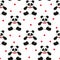 Seamless panda bears