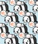 Seamless panda and cat pattern.