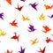 Seamless paper bird background