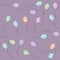 Seamless party balloon pattern on violet. Seamless background