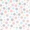 Seamless party pattern with different sizes dots. Backdrop, wrapping, fabric design.