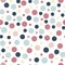 Seamless party pattern with different sizes dots. Backdrop, wrapping, fabric design.