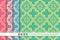 Seamless pastel background set oriental curve cross flower