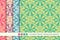 Seamless pastel background set Round Gear Cross Geometry Flower