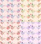 Seamless pastel pattern with 2 cute love birds