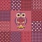 Seamless patchwork owl pattern 3