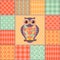 Seamless patchwork owl pattern 4