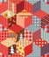 Seamless patchwork pattern for Christmas.