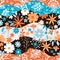 Seamless patchwork pattern with floral ornaments. Collage. Beautiful print for fabric and textile