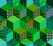 Seamless patchwork pattern in green tones. Beautiful creative quilt design