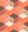 Seamless patchwork pattern from multicolor cubes.